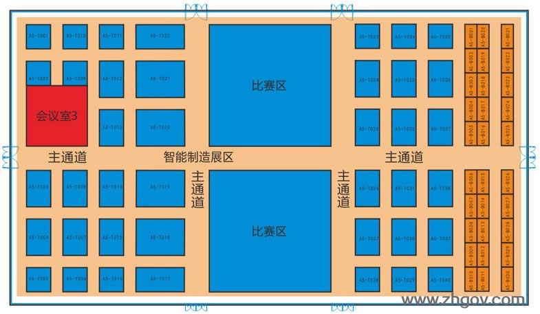 2016“互聯(lián)網(wǎng)+”博覽會展覽館：五號展覽館（比賽區(qū)、智能制造展區(qū)）